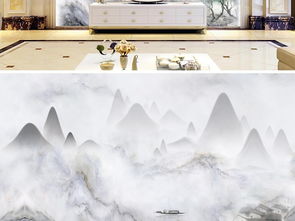 新中式黑白水墨意境 大理石山水背景墻的設(shè)計(jì)美學(xué)與高清素材應(yīng)用